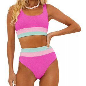 Beach Riot Heidi Bottom Blossom Colorblock Scrunch